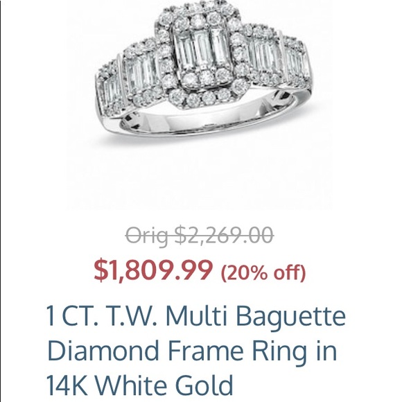 1 C.T Total Weight Diamond Ring in 14k White Gold - Picture 2 of 7